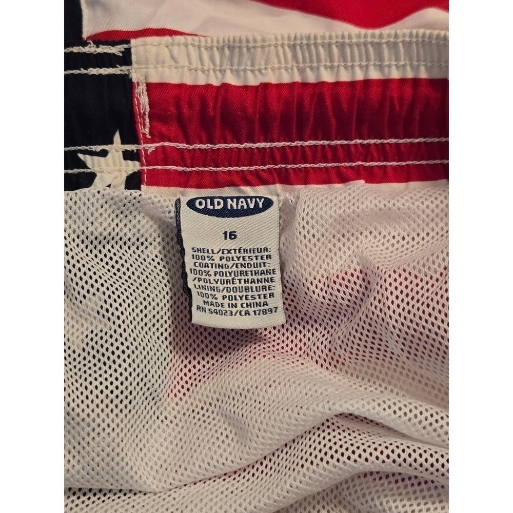 Old Navy Men American Flag Swim Trunk Stars & Stripes Board Short Red White Blue