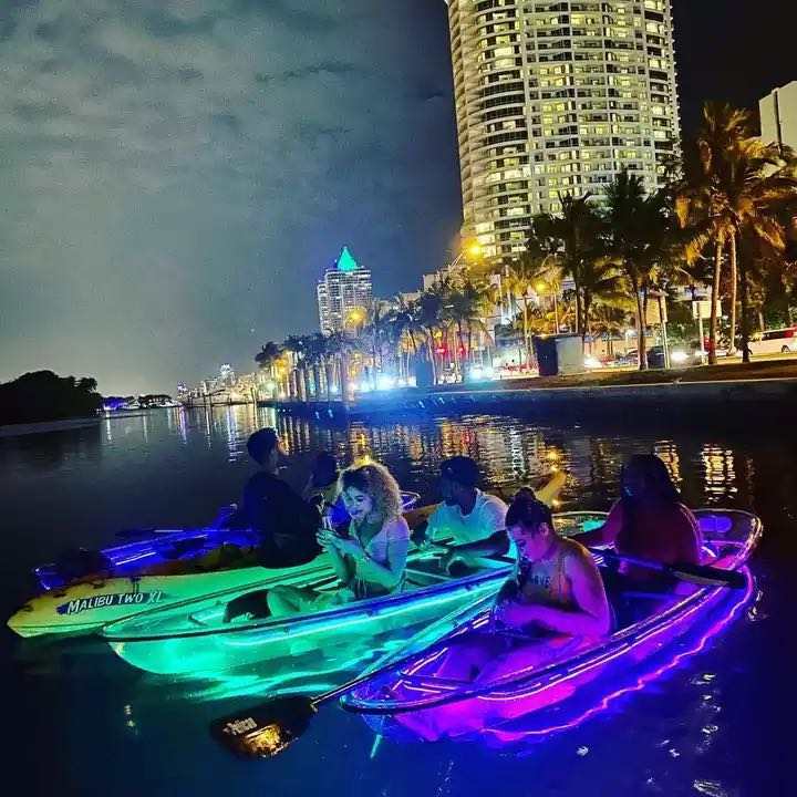 Clear Transparent 3 Person 11ft. Kayak Canoe With Colorful LED Lights