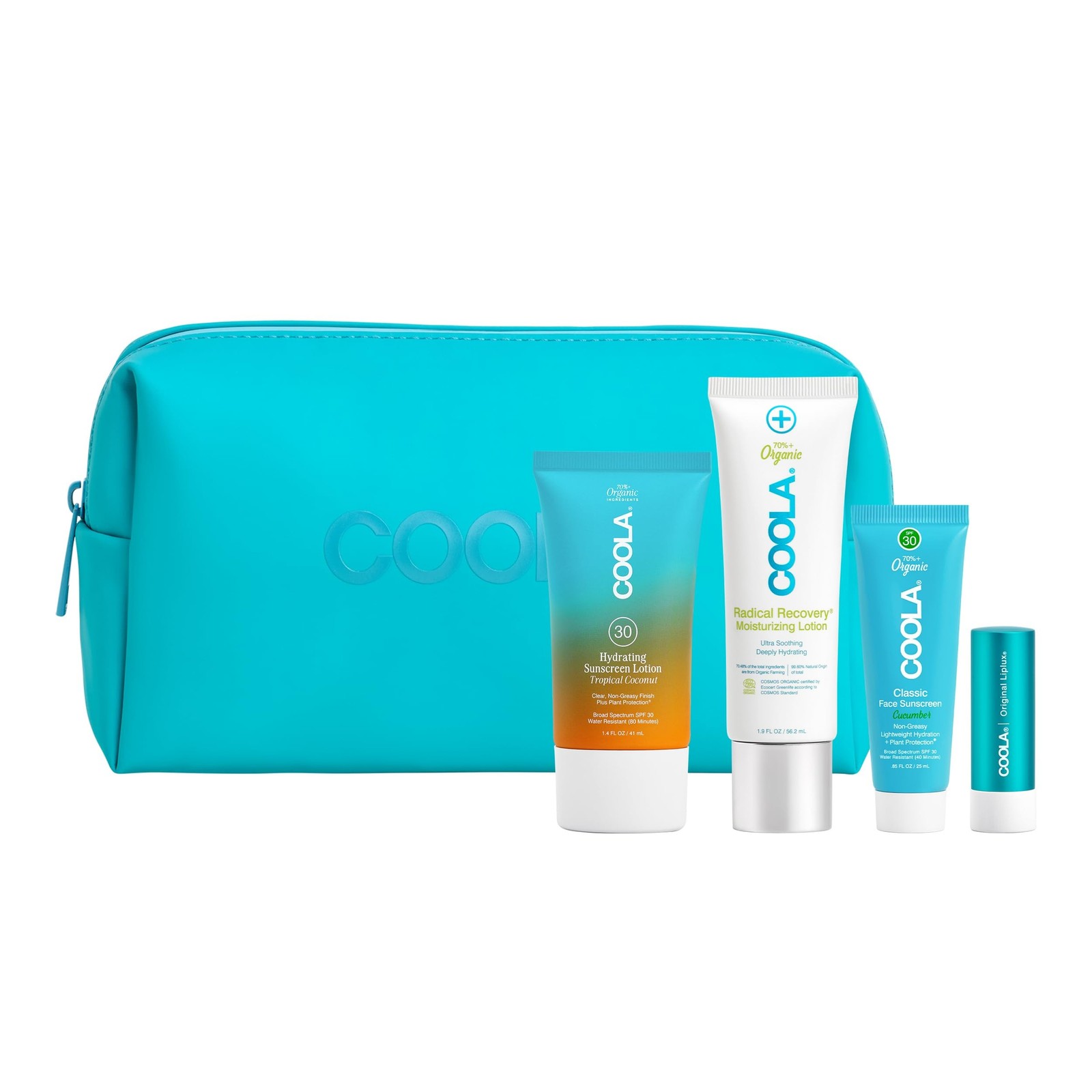 COOLA Organic Sunscreen and Lip Balm SPF 30 Sun Essentials Kit, Dermatologist…