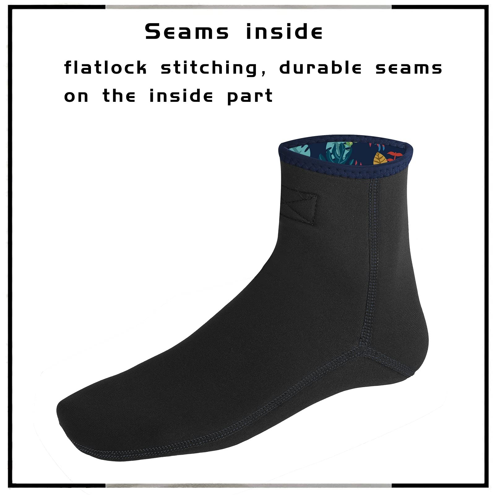 OMGear Water Socks Neoprene Beach Booties X-Small, 3mm Low Cut/Leaf