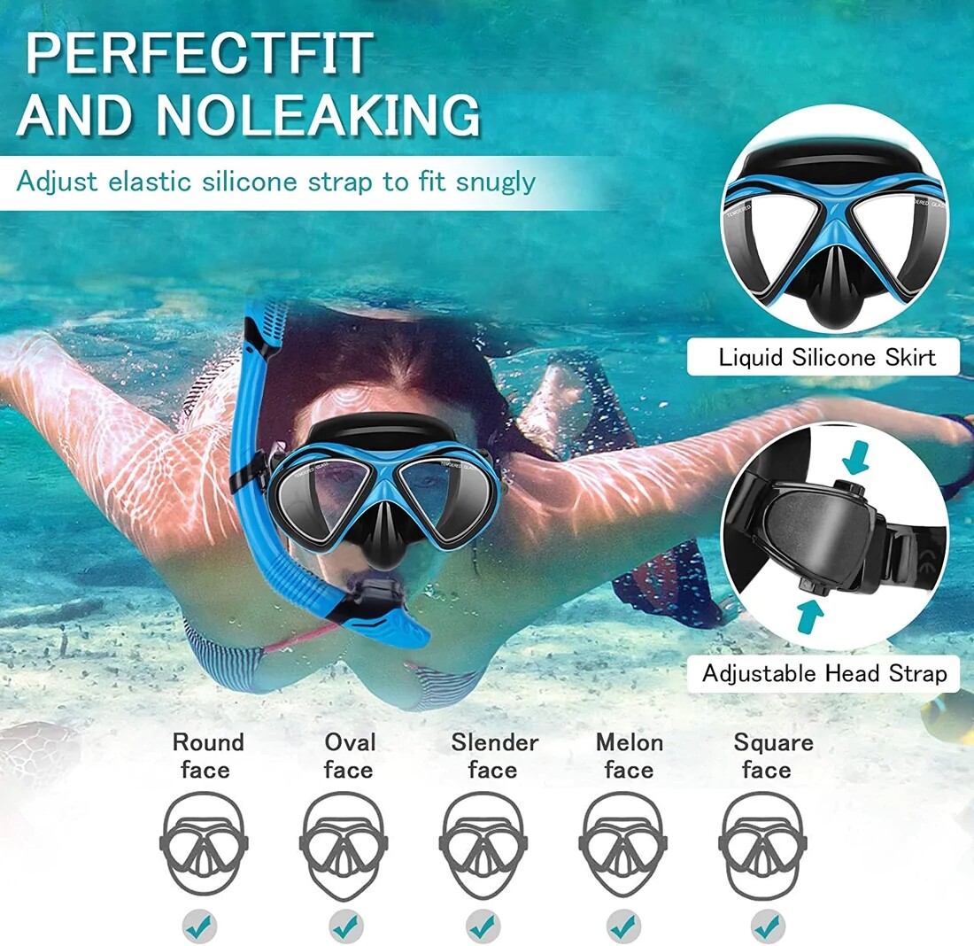ONINAA Snorkel Mask Snorkeling Gear for Adults Teen Foldable ANTI FOG