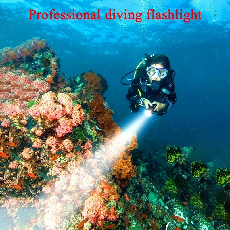 80000 LM Diving Torchlight Scuba Torch Light Underwater 50m Diving Flashlight US