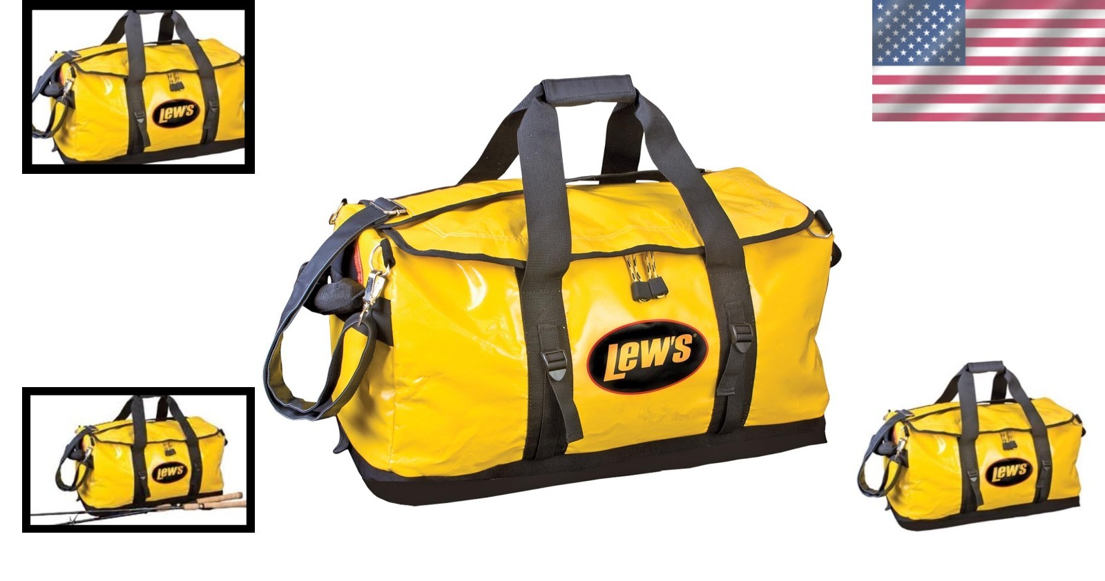 Yellow 24″ Boat Bag PVC Water Resistant 3 Compartments 2 Zipper Pockets
