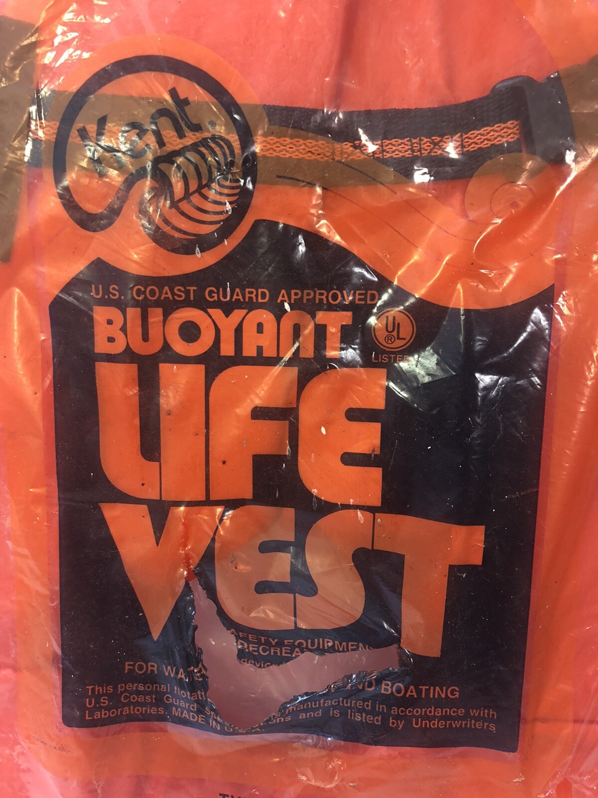 KENT BUOYANT LIFE VEST TYPE II P.F.D ADULT U.S COAST GUARD APPROVED Over 90 LBS