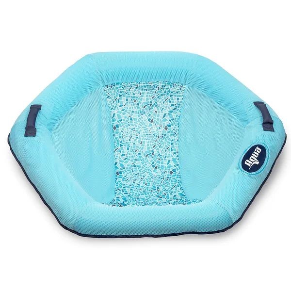Aqua Inflateable Pool Float Lounge Chair Mosaic Blue