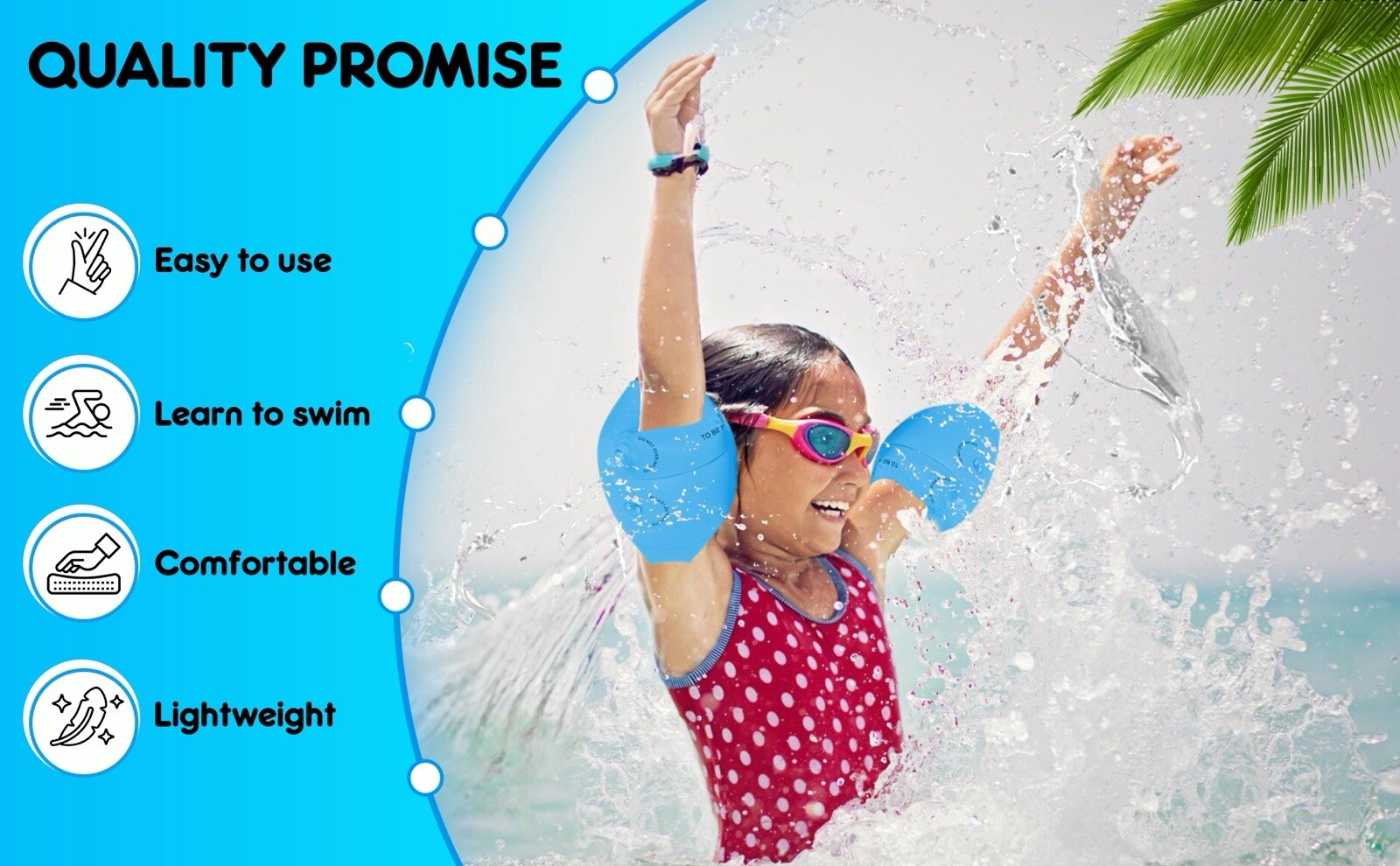 3 Pack Arm Floaties Kids 6-12Yrs Floaties Inflatable Swim Bands Floater Sleeves
