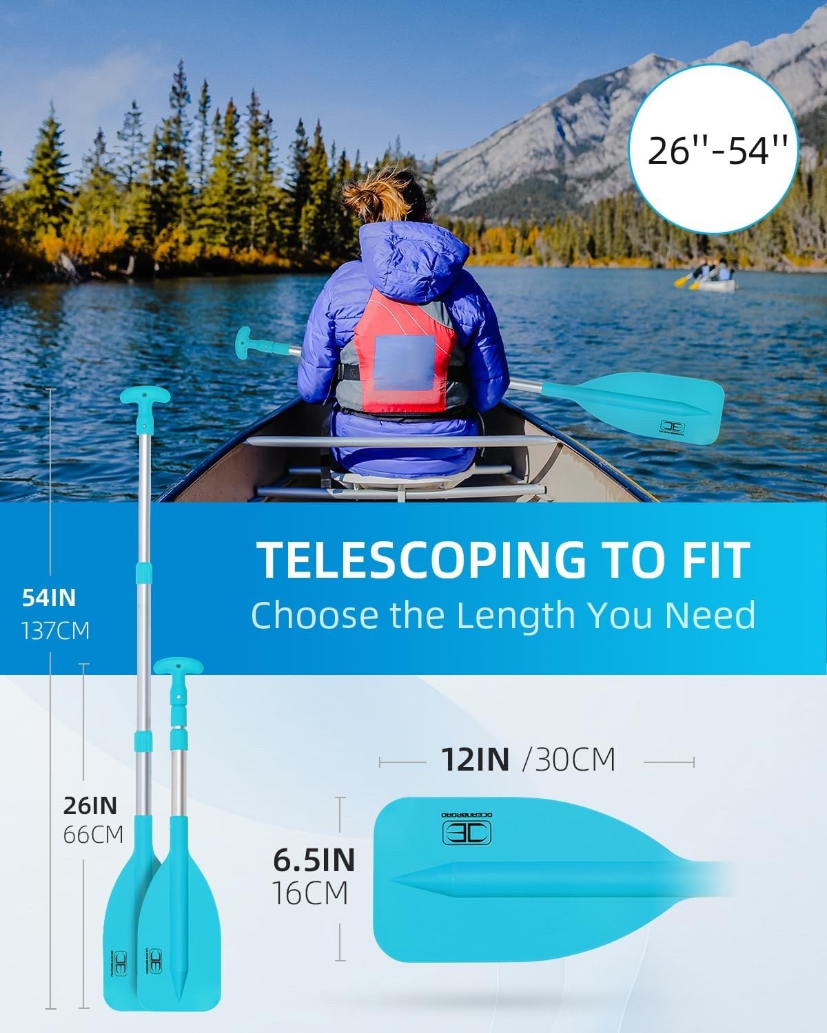 Emergency Telescoping Boat Paddle Collapsible Kayak Canoe Paddle Adjustable