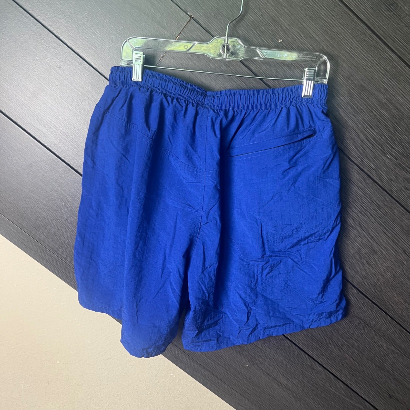 Speedo Men’s Swim Trunks Blue Nylon Water Repellent Pocket Large Beach