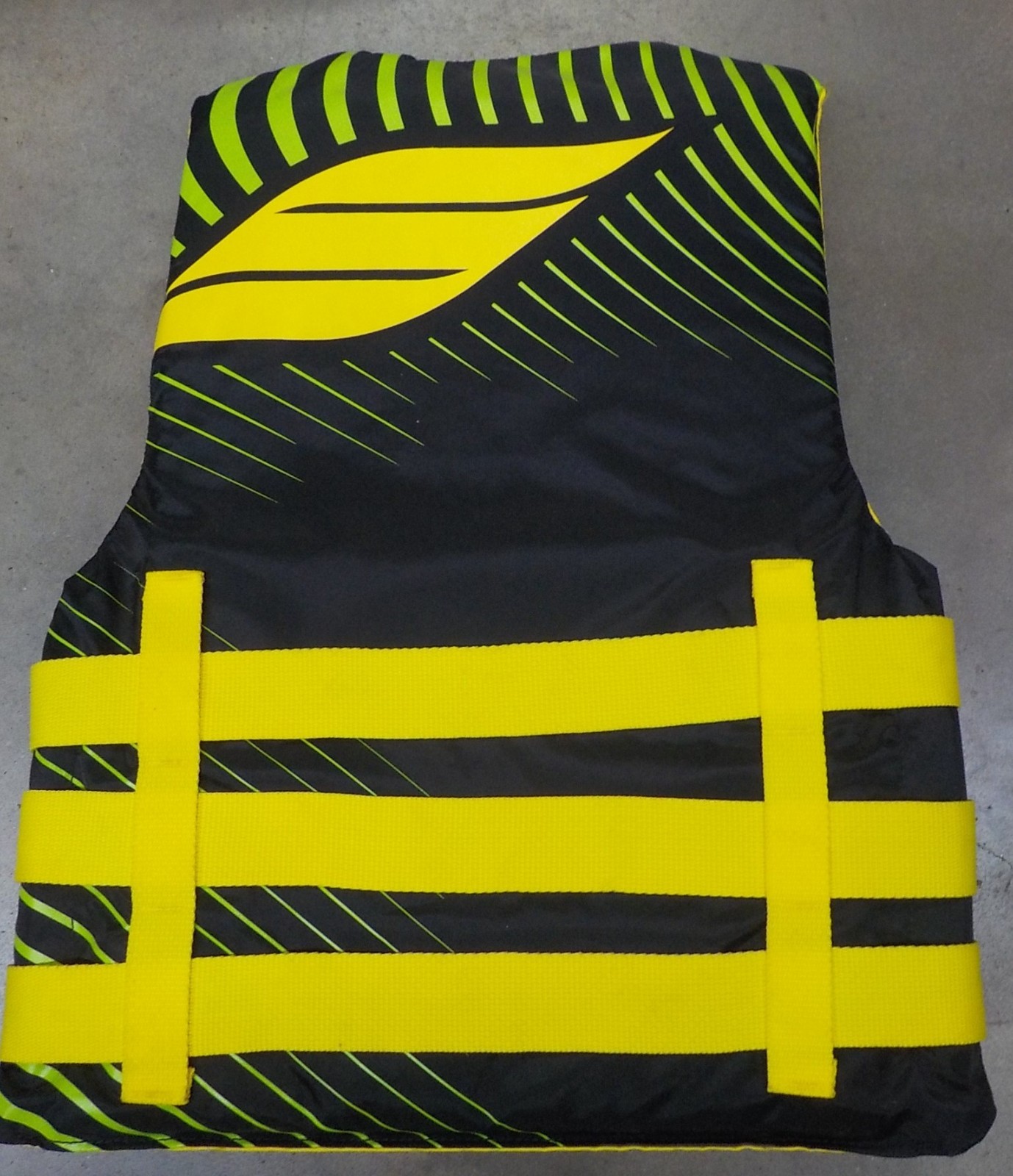 Slippery Hydro Life Vest PFD YLW/BLK/GRN Adult X-Small