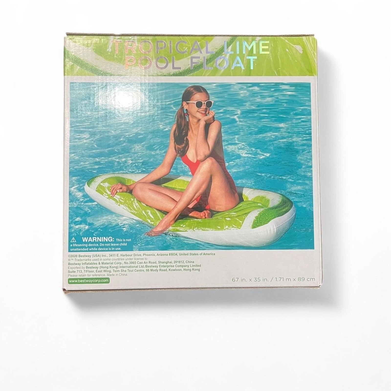 H2OGO! Tropical Lime Inflatable Pool Float Summer Lounge Raft