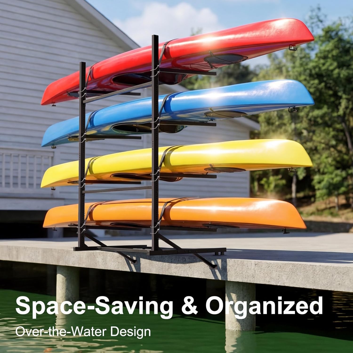 NAIZEA Kayak Storage Rack Freestanding Wall Mount 2 & 4 Tier Kayak Holder Stand