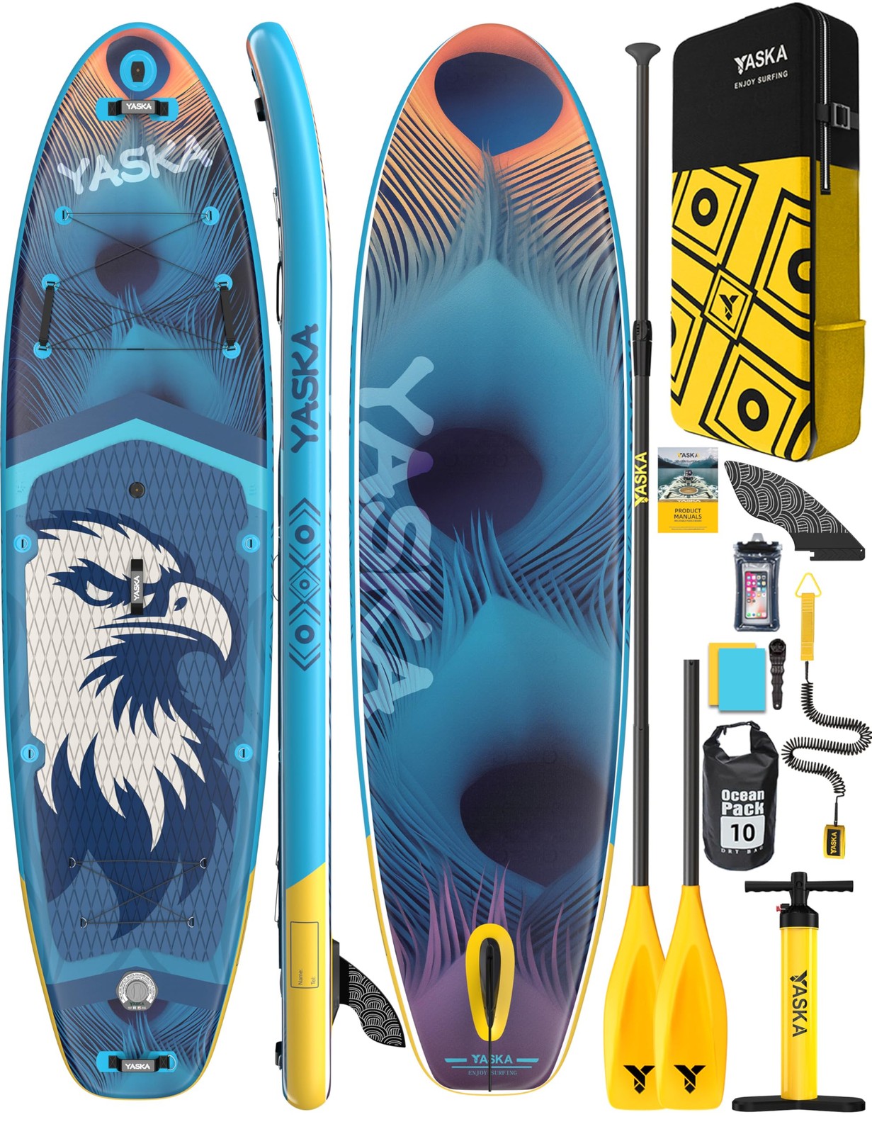 Inflatable Stand up Paddle Board 11ft with Premium SUP Accessories,Extra Wide…