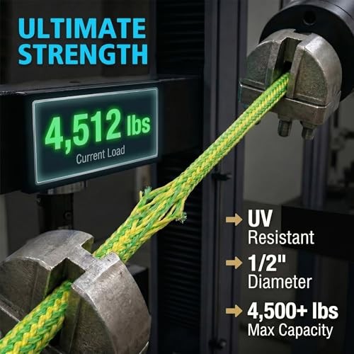 Kayak Tow Line,Drift Sock Anchor Rope for Fishing Boat,Buoy 20ft Yellow/Green