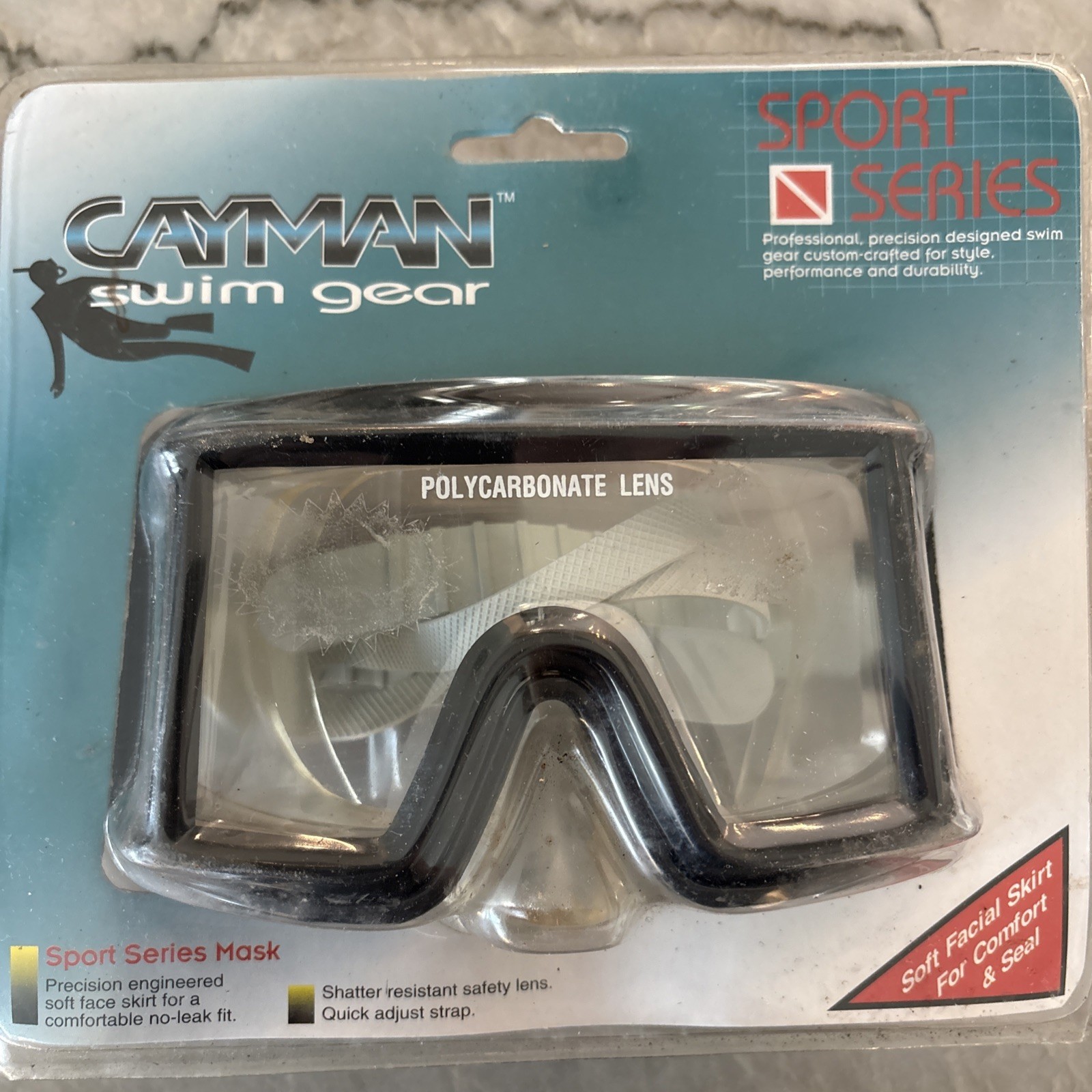 Cayman Swim Gear Swim Mask – Sport Series Black Polycarbonate Lens