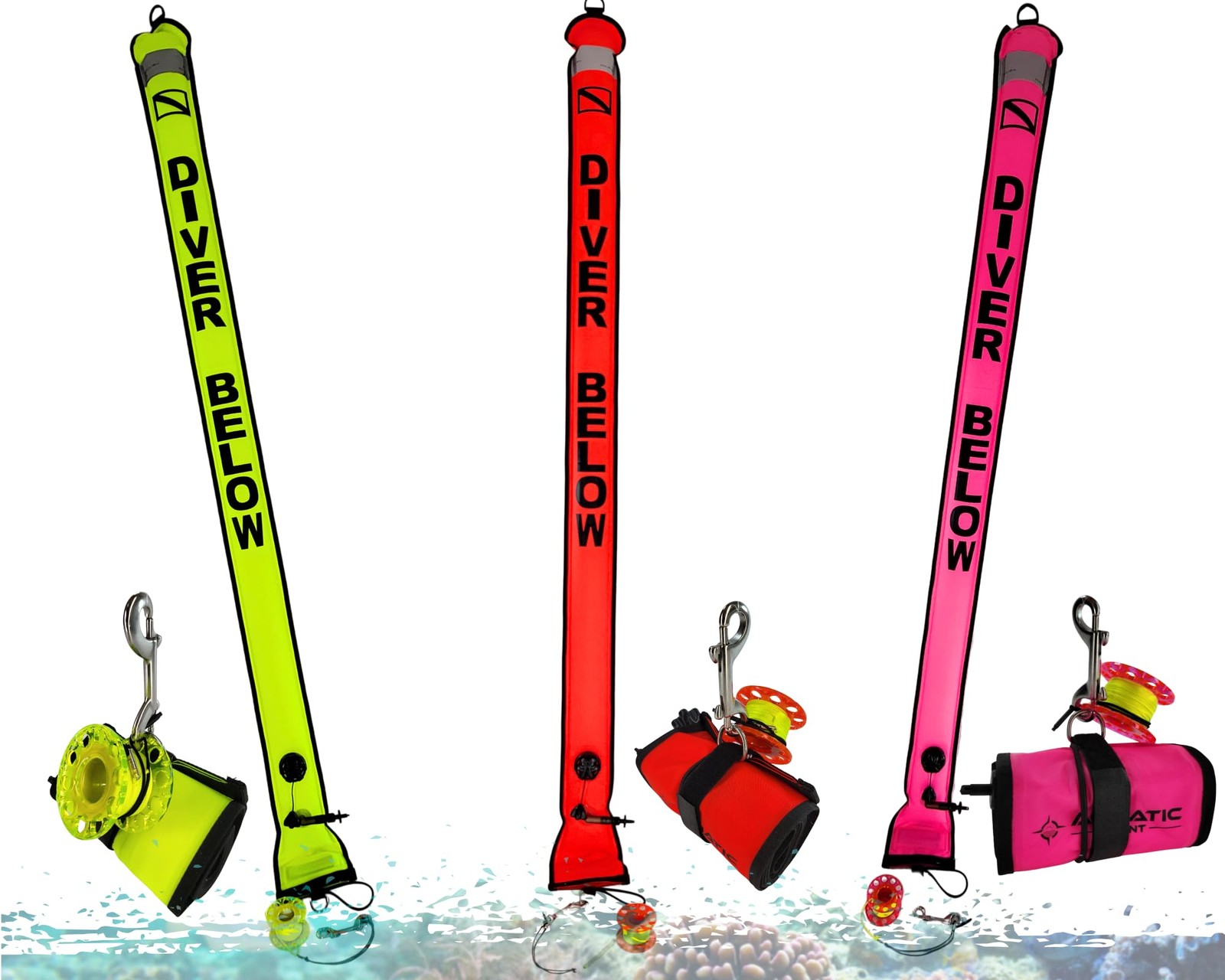 3 Piece Set = 6ft (1.83M) Safety Sausage (SMB) + 4″ SS Clip + 100ft (30M) Fin…