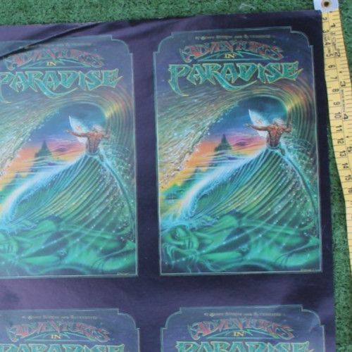 Adventures in Paradise Flyer Sheet Uncut Original 80’s GD Vintage Surfing POSTER