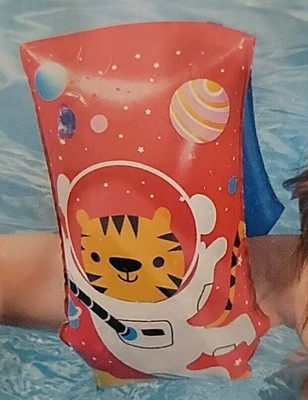 H2OGo ASTRO Tiger Armbands For Fun In the Pool Safety 1 Pair Ages 3-6 42-132 Lbs