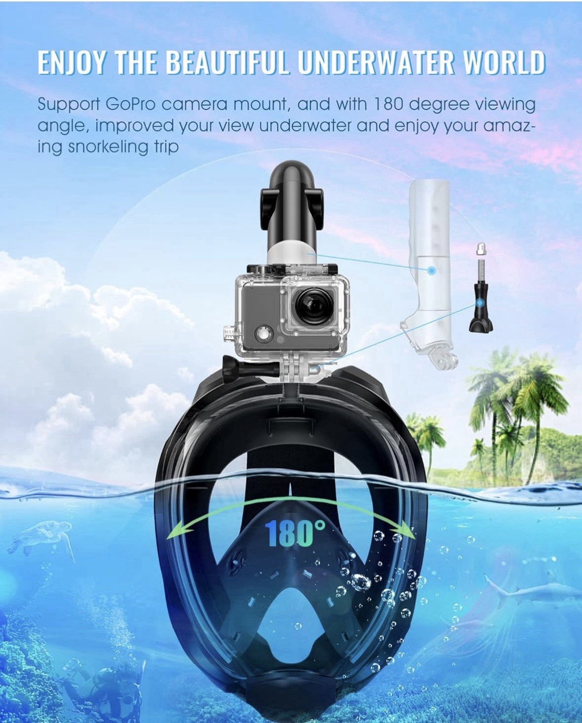 G2 Full Face Snorkel Mask with Latest Dry Top System,Foldable 180 XL