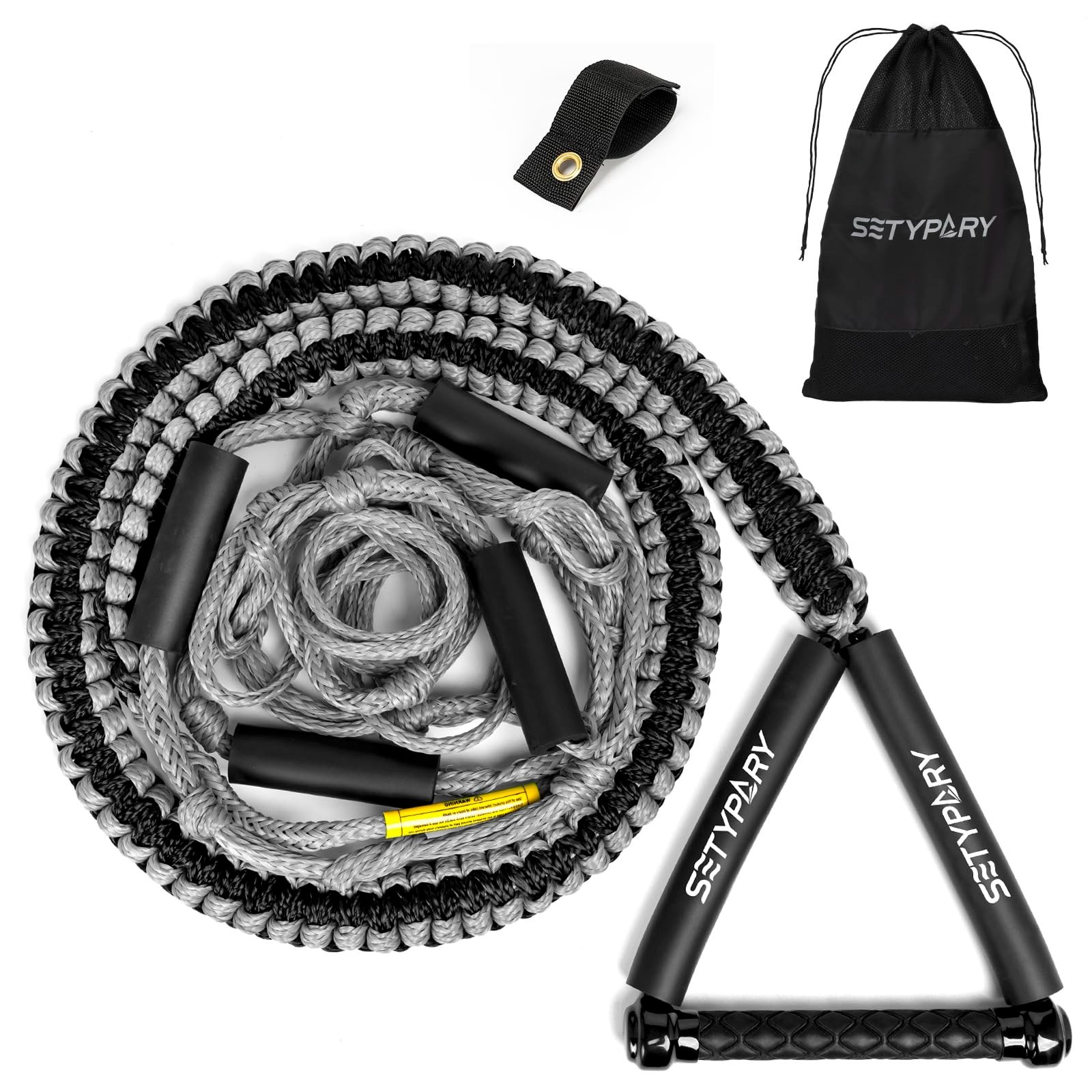 25Ft Wakesurf Rope and Handle, Floating Wake Surf, 6 Section Removeable Surf Tow