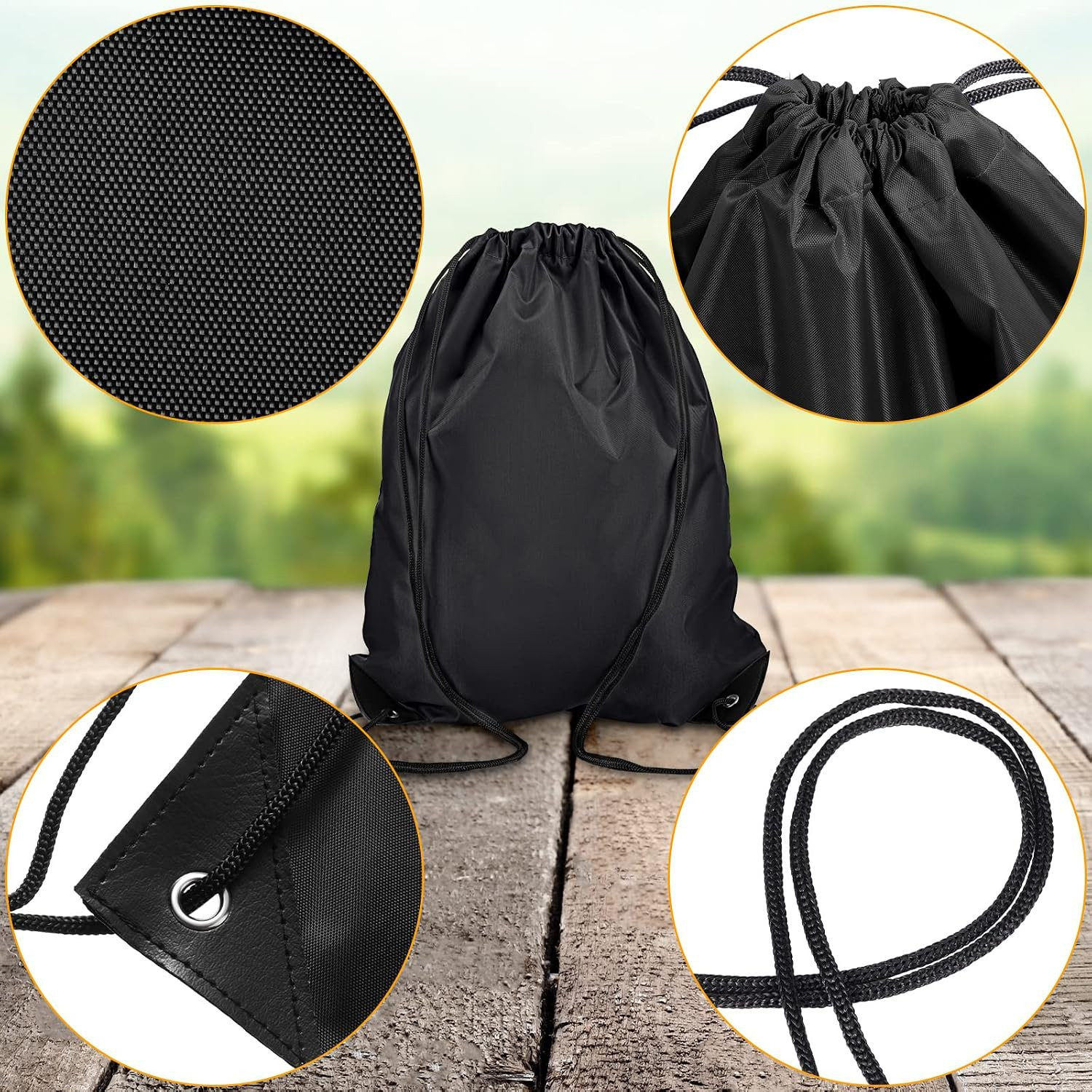 60 Pieces Drawstring Backpack Bags Sports Drawstring Bags Bulk Nylon Cinch Bag f