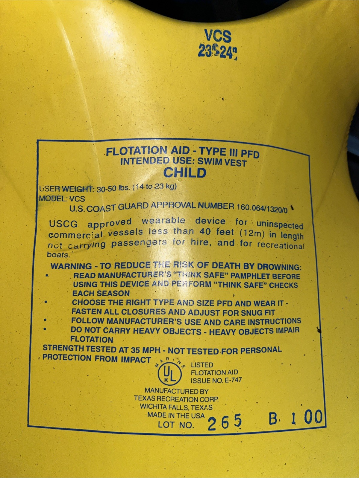 Super Soft Child Life Jacket 30 to 50 Pounds