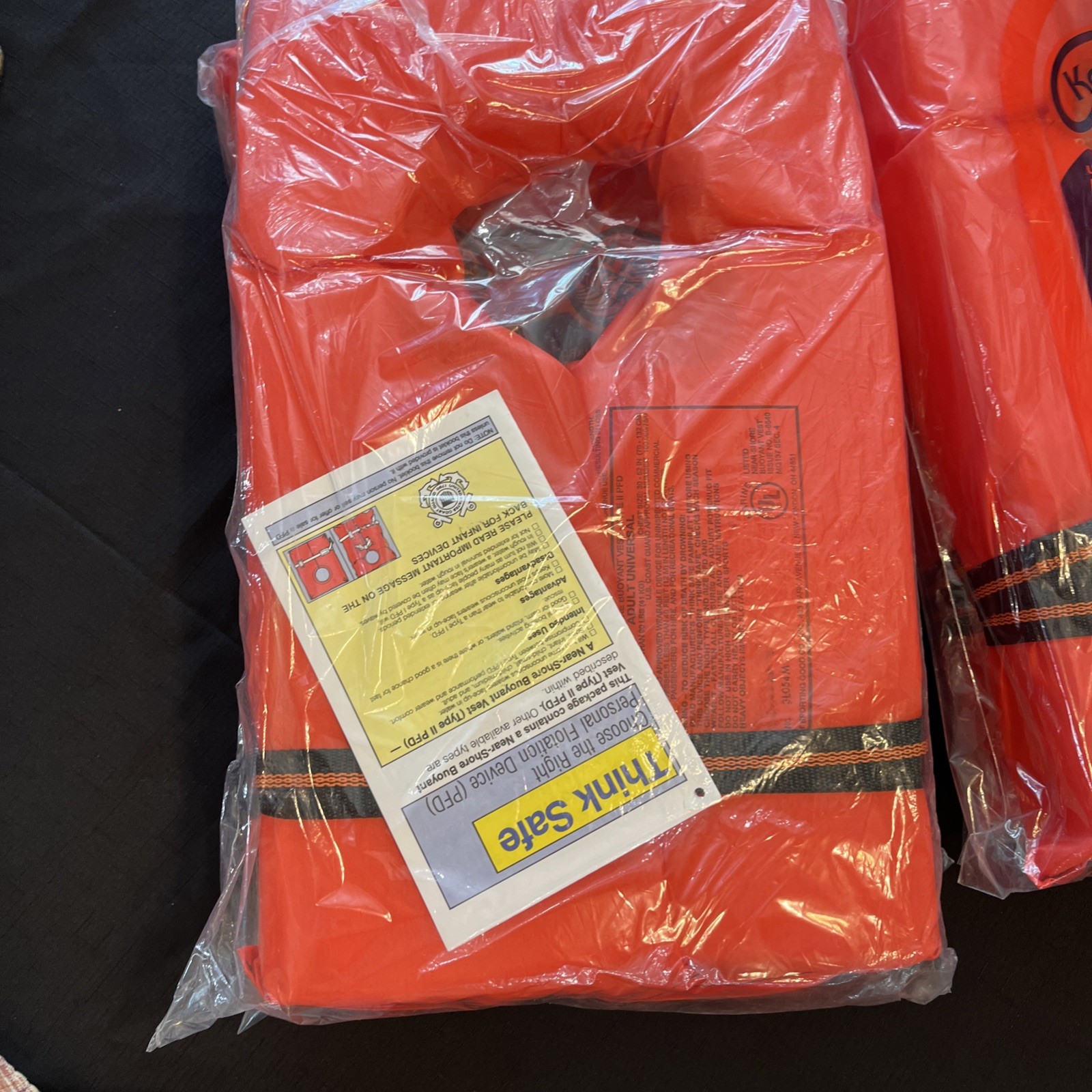 Adult’s Kent Buoyant Life Vest Over 90 lbs Neon Orange TYPE 2-P.F.D USA (4)