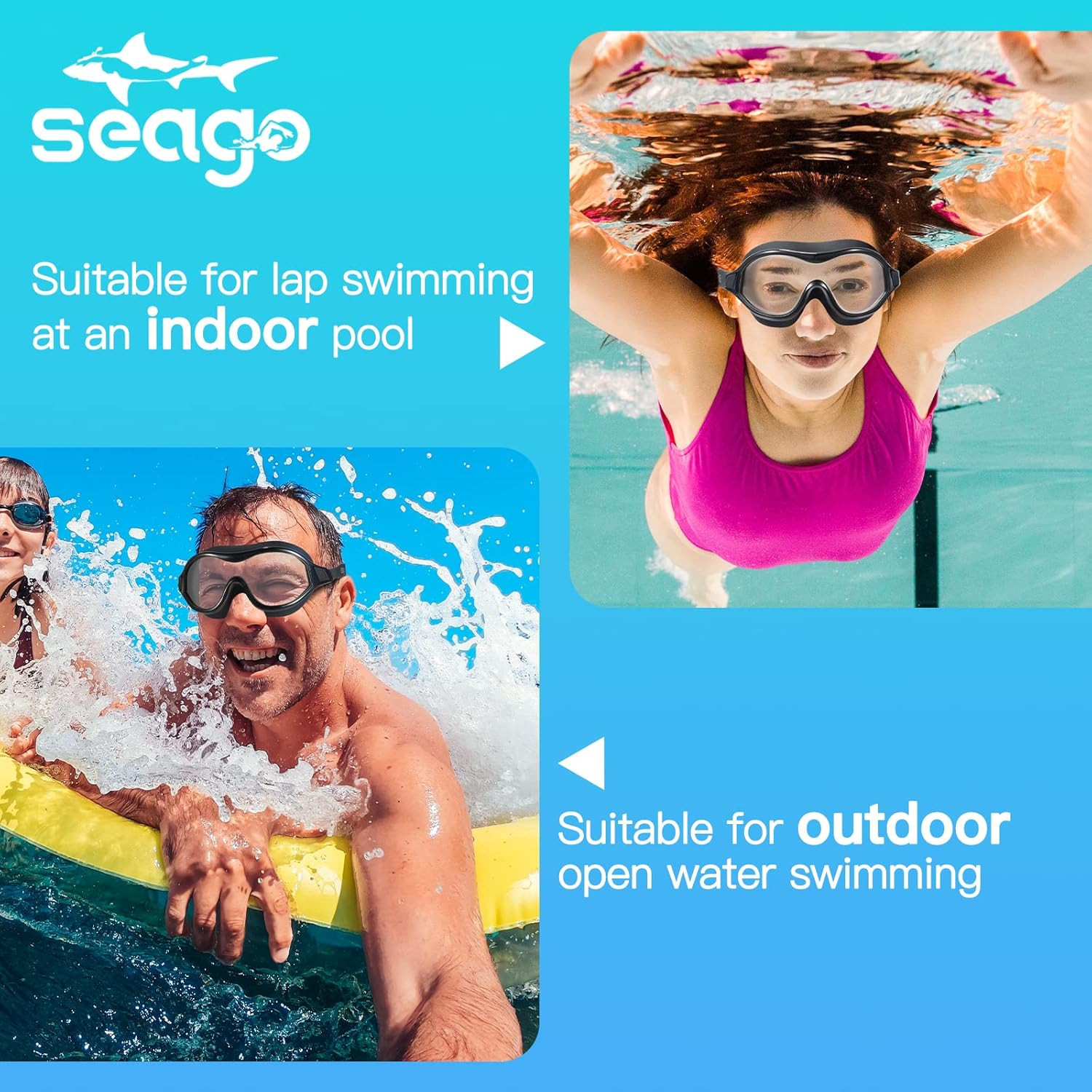 Swim Goggles No Leaking Anti-Fog Pool Goggles Swimming Goggles for Adult Men Wom
