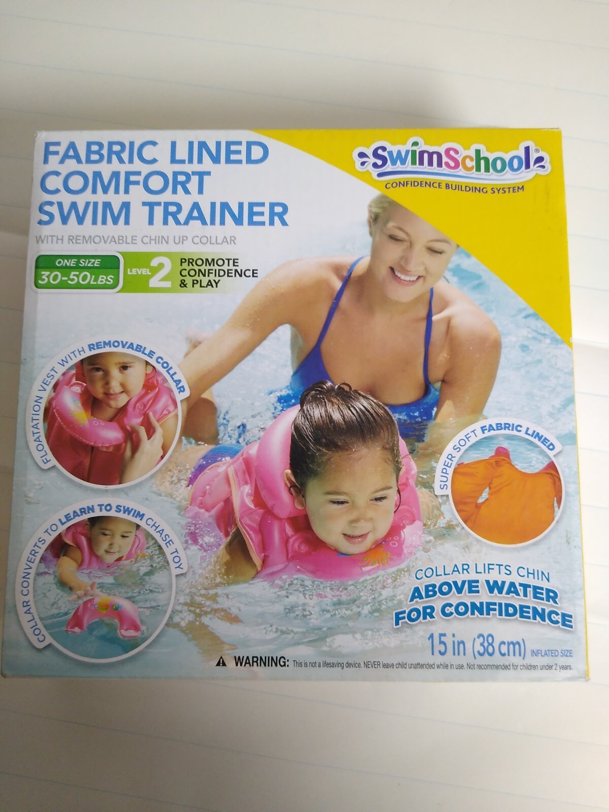 Swim School Trainer Fabric Lined Comfort Swim BLUE 30 – 50 Pounds Level 2