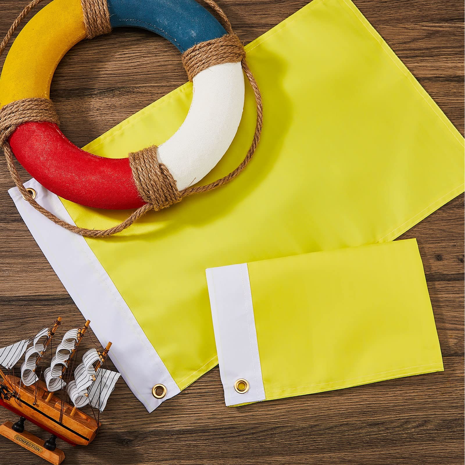 Boyiee 2 Pcs Yellow Quarantine Flag Blank Nautical Message