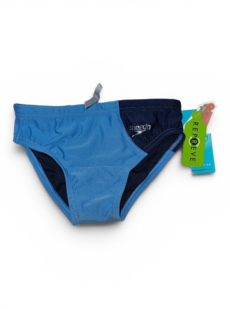 Speedo Eco Endurance Swim Briefs Youth Boy Size 26 AzureBlue Vibe Collection NWT