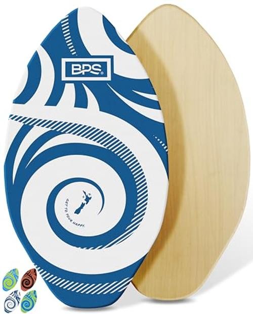 New Zealand ‘Koru’ Skimboard with Colored EVA Grip 35 Inch Dark Blue, White