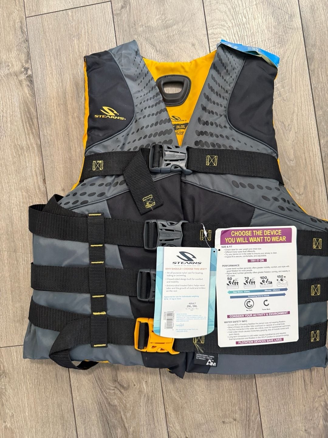 Stearns Infinity Series Antimicrobial Nylon Life Jacket, Adult 2XL/3XL