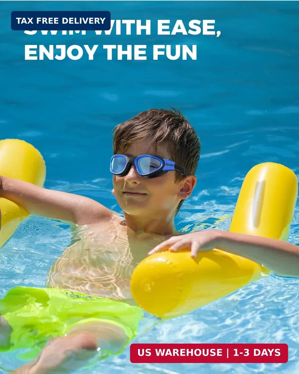 Kids Swim Goggles P2mini Lite Clear Lens Anti Fog UV Protection Age 6-14 Pool