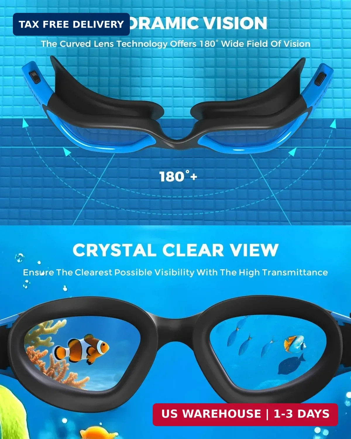 Kids Swim Goggles P2mini Lite Clear Lens Anti Fog UV Protection Age 6-14 Pool