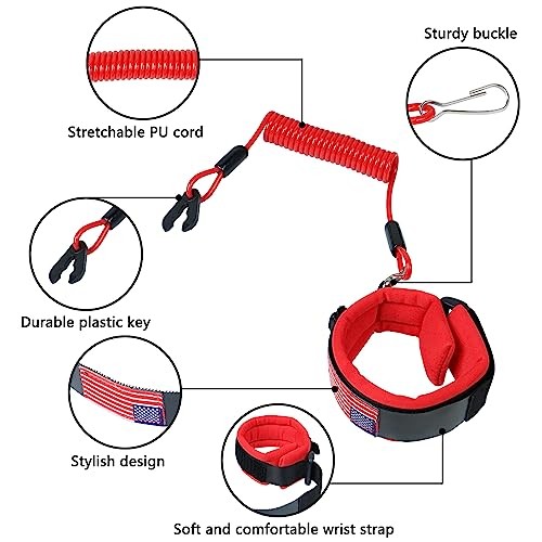Boat Kill Switch Lanyard Jet Ski Wrist Strap Fit for Yamaha Jet Red