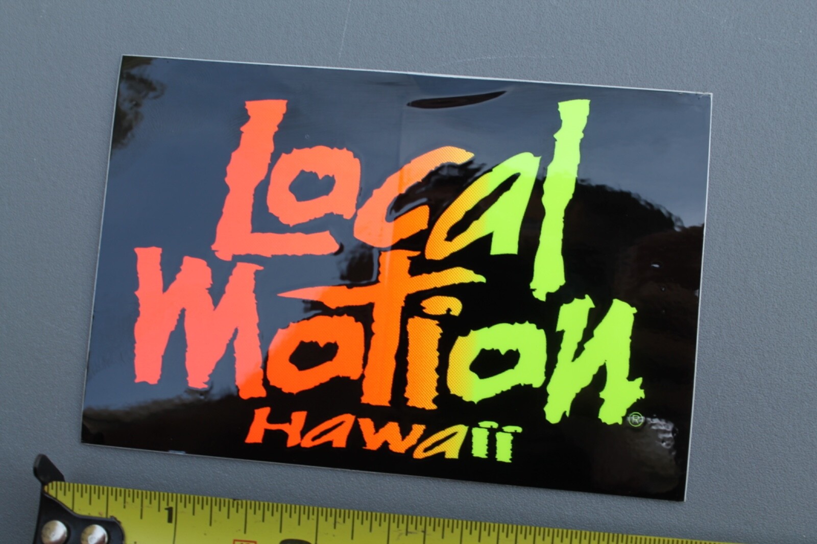 LOCAL MOTION Hawaii Surfboards Neon Orange Fade 80’s LM1 Vintage Surfing STICKER