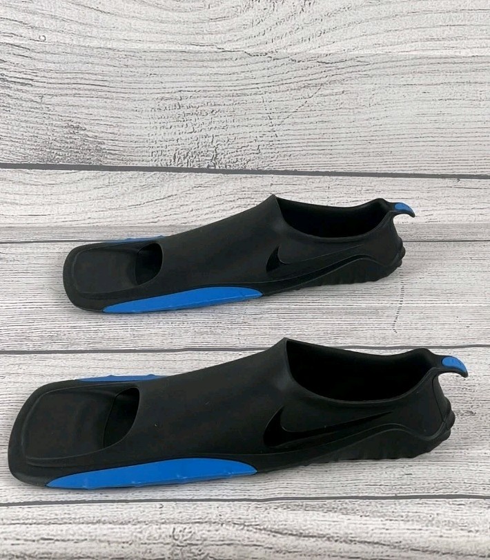Nike Swim Fins Black Blue Adult Ocean Pool NESS9171-919 NWT Size SMALL