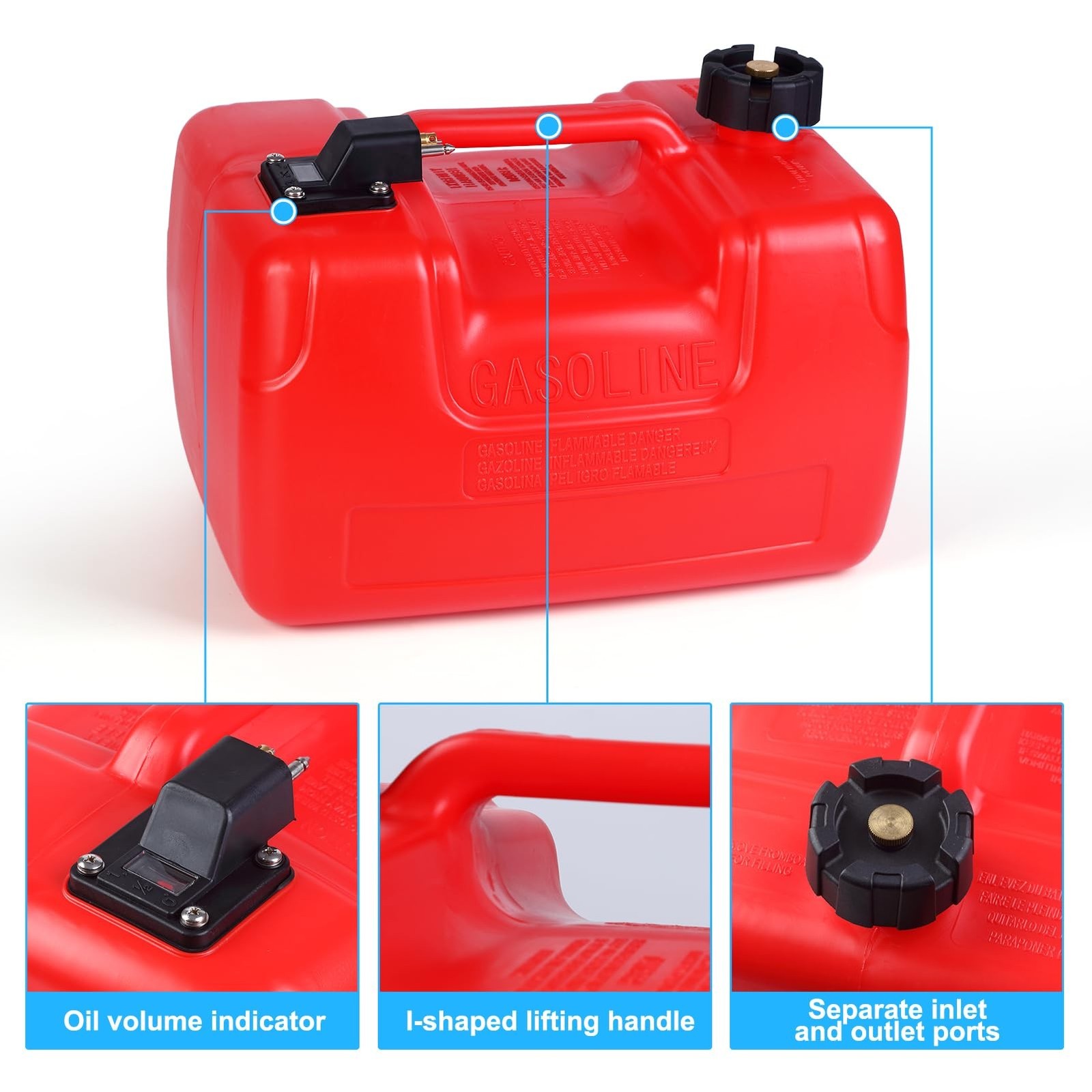 3 Gallon Portable Marine Tank with 9.8ft Hose-12L Marine Boat Transfer Tank, …
