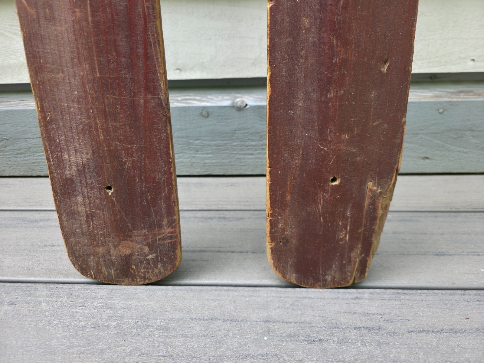 VINTAGE Old Wooden Paddles Oars DARK BROWN LONG Measures 84″