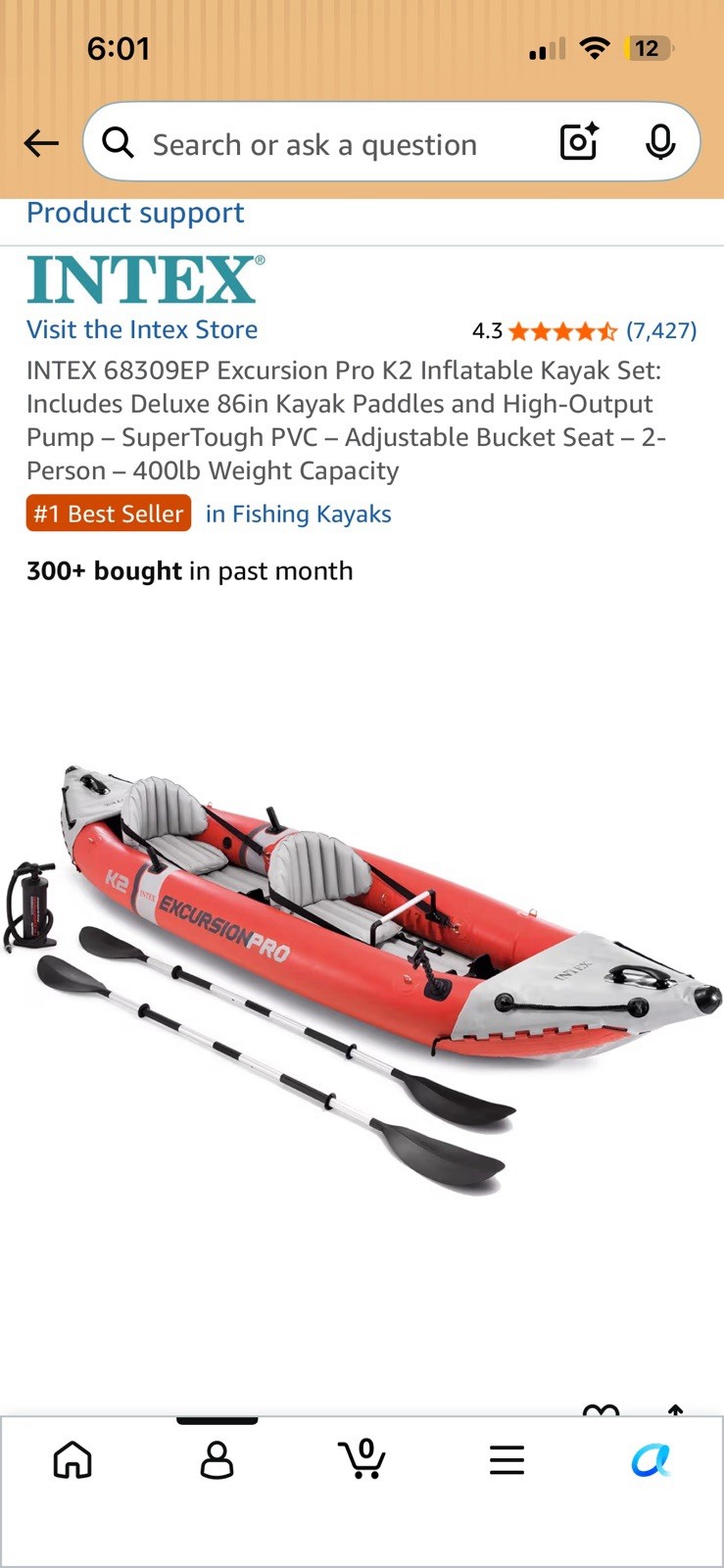 In-Box. Intex 68309EP Excursion Pro K2 Inflatable Kayak Set