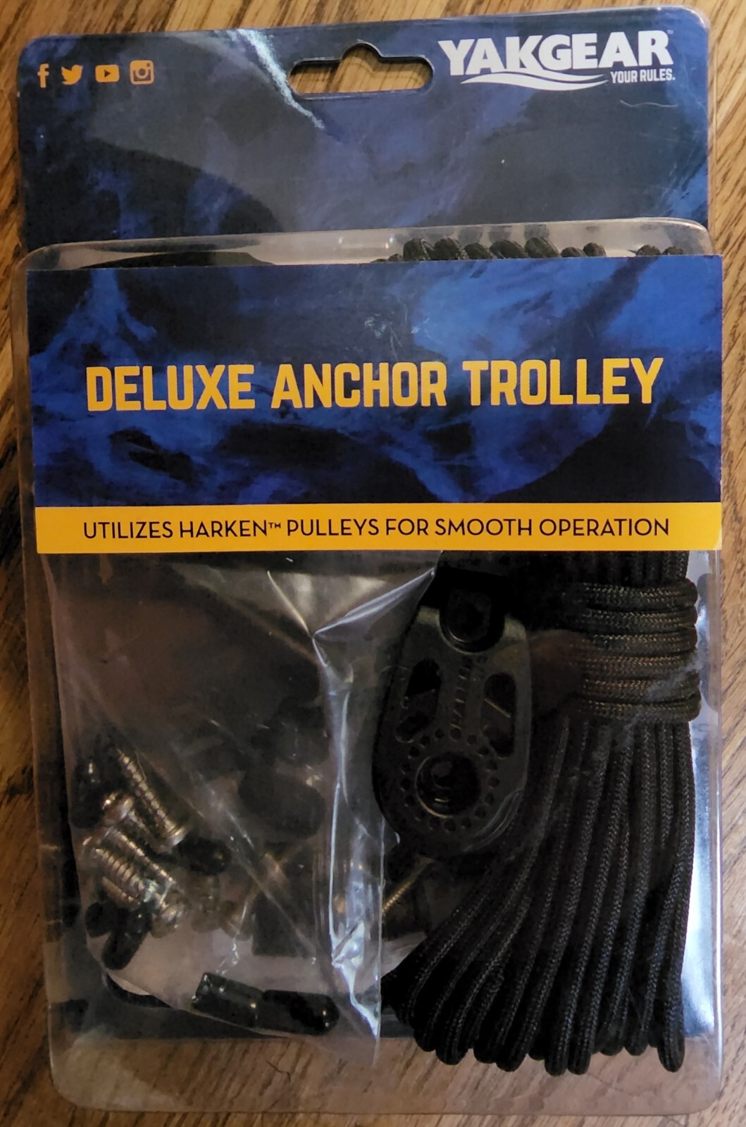 YakGear Deluxe Anchor Trolley Kit utilizes Harken Pulleys for smooth operation
