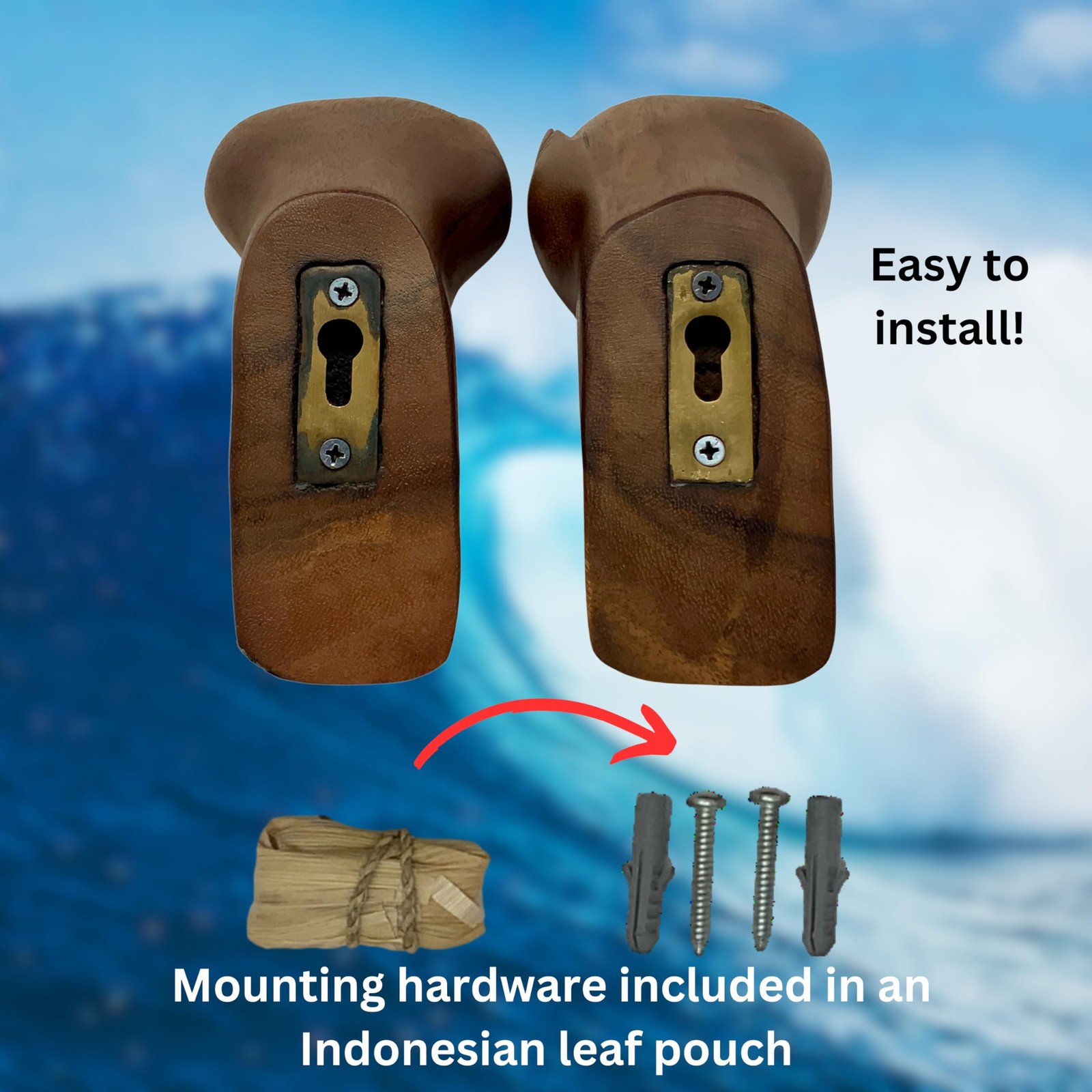 Surfboard Wall Mount Rack – Handcrafted Wooden Display Holder for Longboard, …