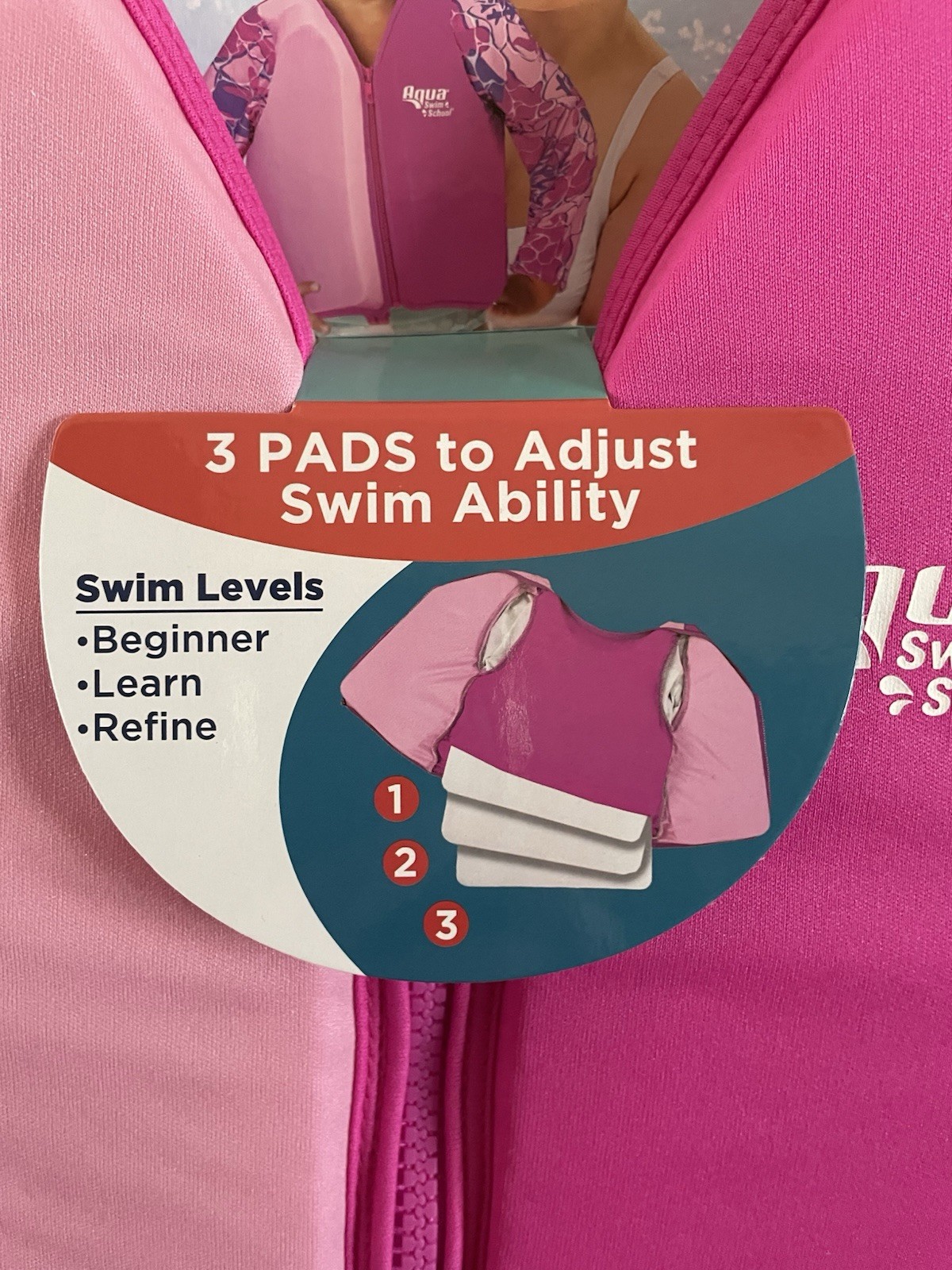 Girls Aqua Swim Vest Level 2 30-50 LBS 3-6 Years Sea Turtle Starfish Shells