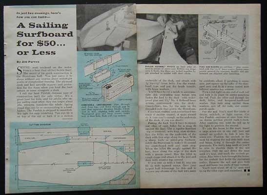 Sailboard Sailing FUN FISH Surfboard EZ How-To build PLANS Styrofoam