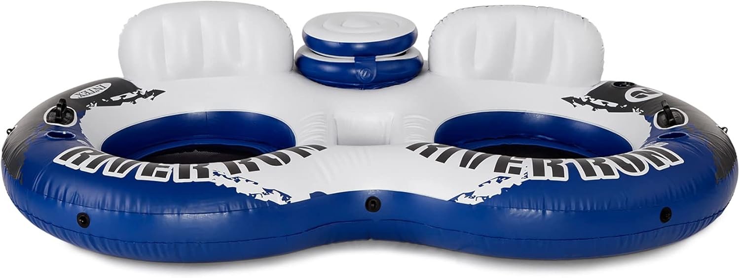 Inflatable 2-Person Tube River Run-II W/Cooler Pool Lake Floating Lounge
