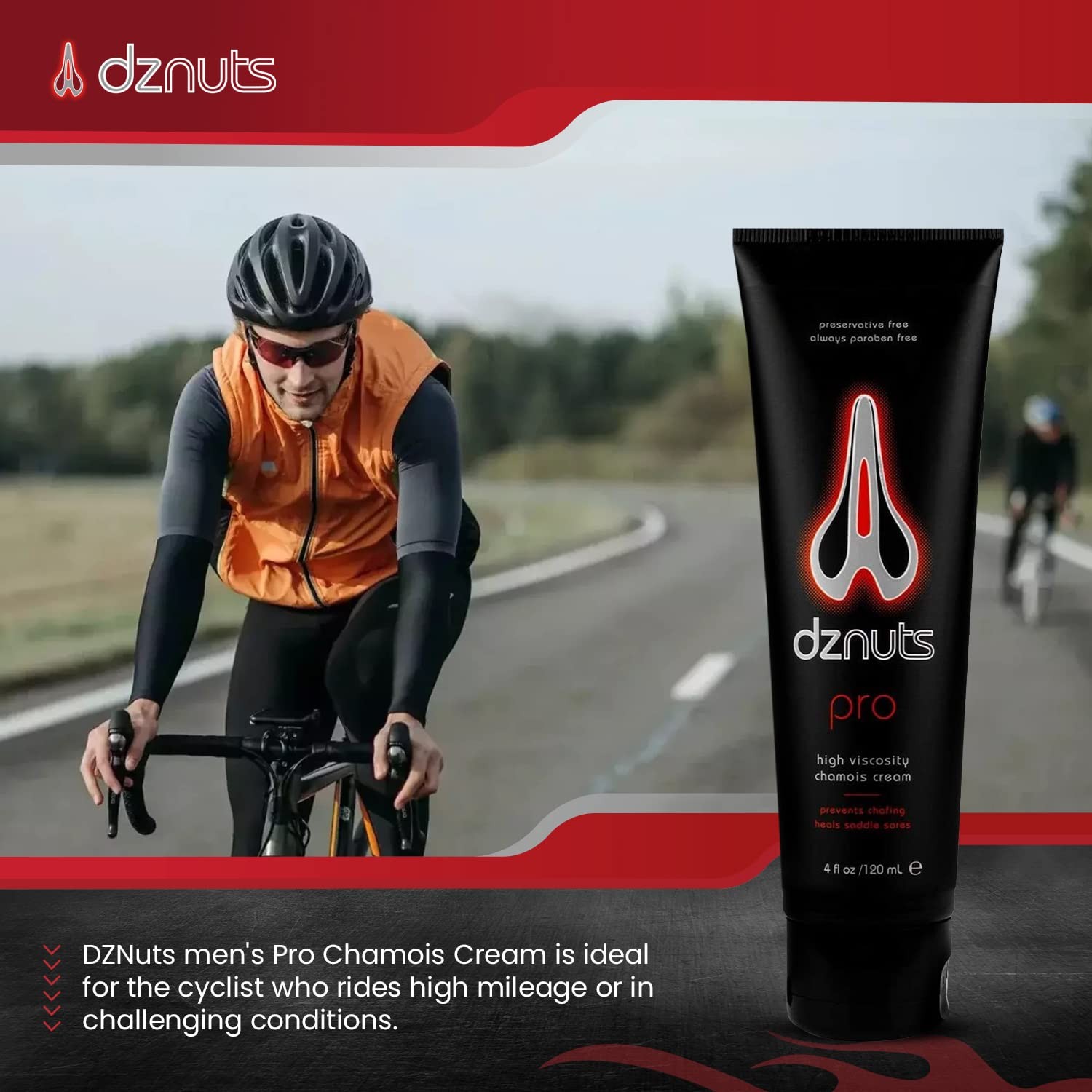 dznuts – Men’s Pro Chamois Cream – Anti-Chafing for 4 Fl Oz (Pack of 1)