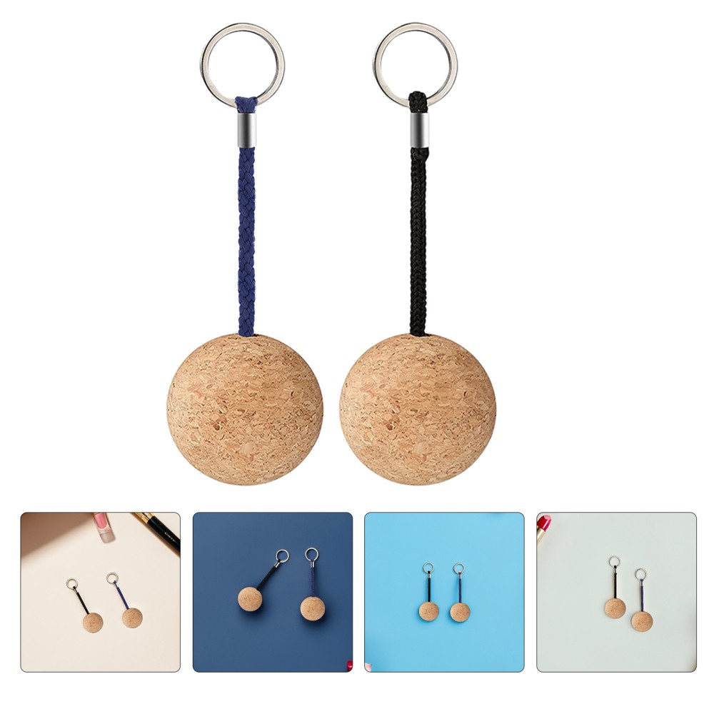 6Pcs Lightweight Cork Floating Key Rings for Water Sports Boating and Beach Use