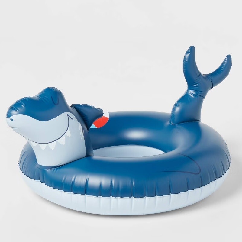 Sun Squad Inflatable 4 FT 2 IN Long Shark Swim Tube Pool Beach Ponds NEW (8A)