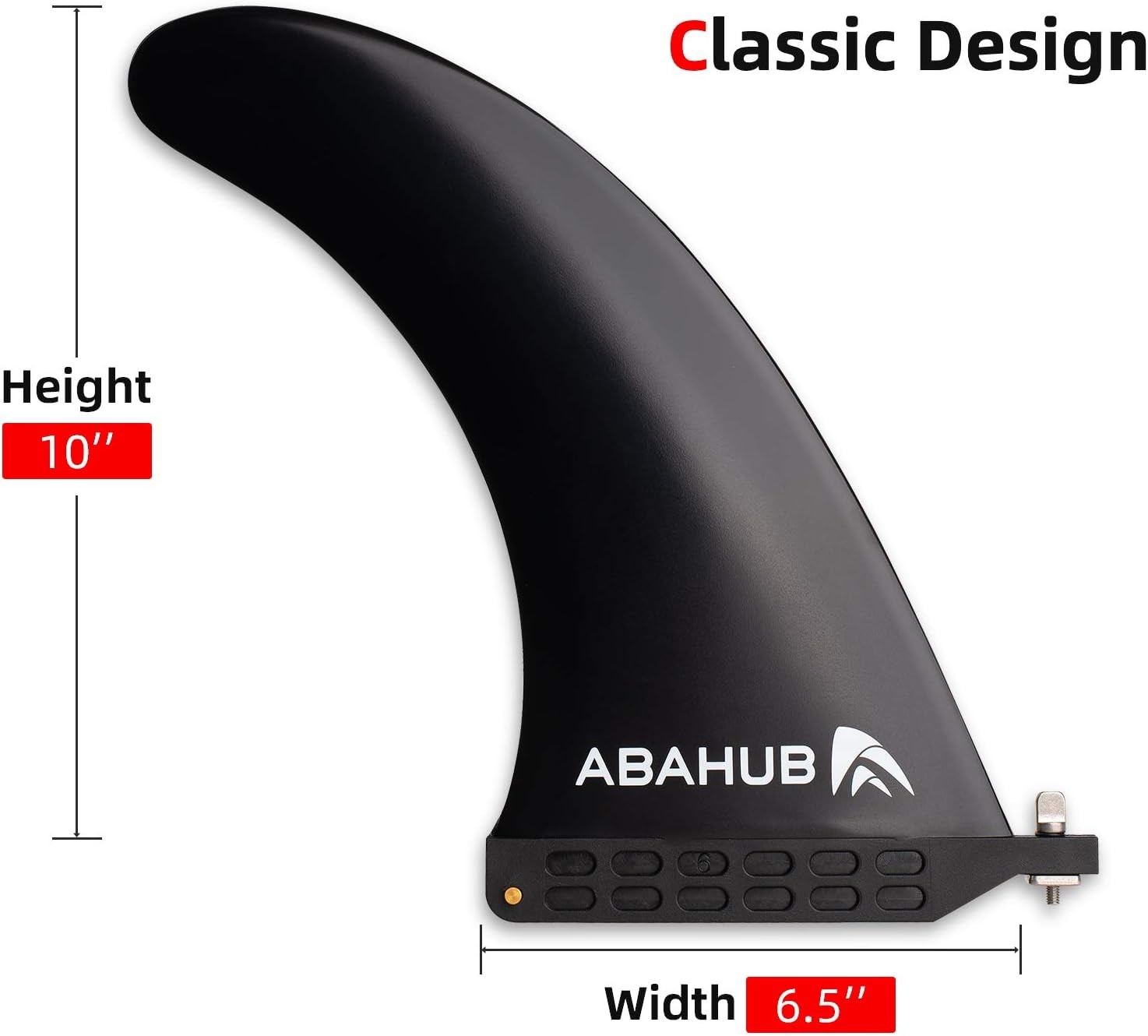 Abahub 9/10” SUP Single Center Fin with 1 Fin Screw, Fiberglass Reinforeced 9/1