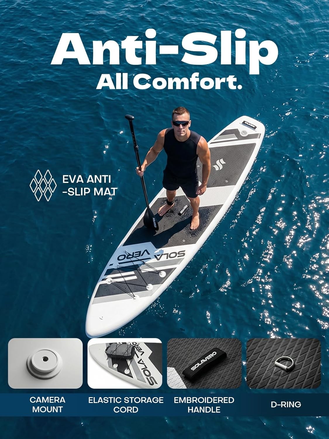 11′ Inflatable Stand Up Paddle Board with SUP Accessories, Blow UP Paddle Board